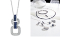 EFFY Collection EFFY&reg; Sapphire (5/8 ct. t.w.) & Diamond (3/8 ct. t.w.) 18" Pendant Necklace in 14k White Gold